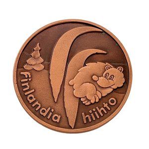Finland‎ Bronze Art Medal Finlandia Skiing 1995 Hiihto Salpausselkä 61 Mm 132 Gr